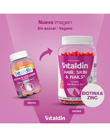 Gominolas para Pelo, Piel y Uñas | Biotina y Zinc – Vitaldin