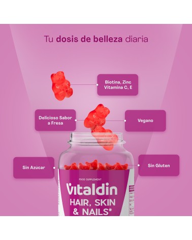 Gominolas para Pelo, Piel y Uñas | Biotina y Zinc – Vitaldin
