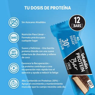 X12 Barritas proteicas con sabor Coco y Bajas en Azúcar
