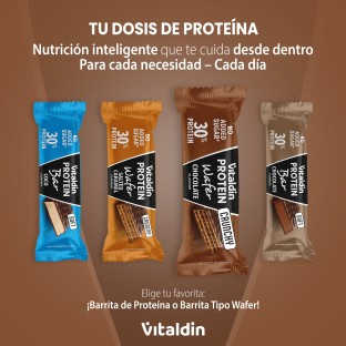 12 x Barritas Wafer proteicas, de Chocolate y con Colágeno - Energía y Sabor