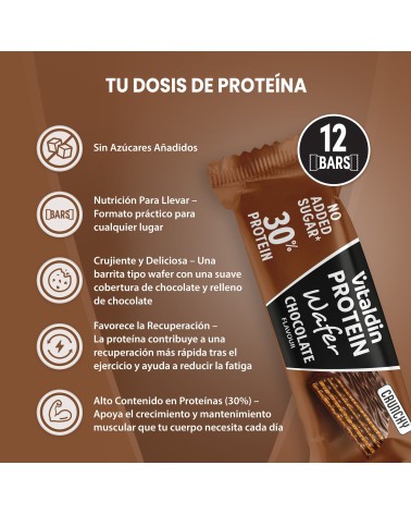 Barritas Wafer proteicas con colágeno sabor chocolate