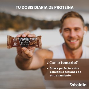 12 x Barritas Wafer proteicas, de Chocolate y con Colágeno - Energía y Sabor
