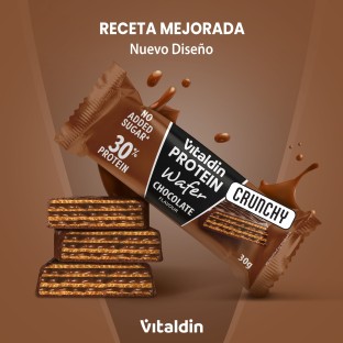 12 x Barritas Wafer proteicas, de Chocolate y con Colágeno - Energía y Sabor