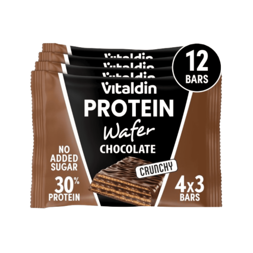 12 x Barritas Wafer proteicas, de Chocolate y con Colágeno - Energía y Sabor
