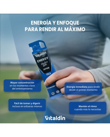 Hydro Energy Gel Cafeína Sabor Cola – Caja 24 geles energéticos x 55 ml