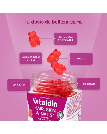 Gominolas para Pelo, Piel y Uñas | Biotina y Zinc – Vitaldin