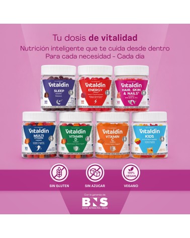 Gominolas para Pelo, Piel y Uñas | Biotina y Zinc – Vitaldin