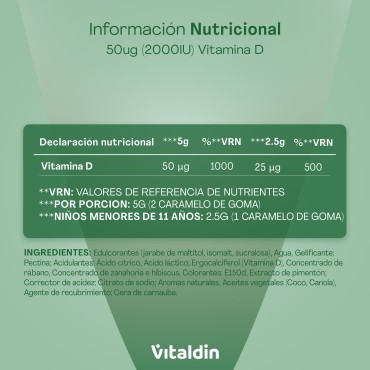 Gominolas de Vitamina D sin azúcar