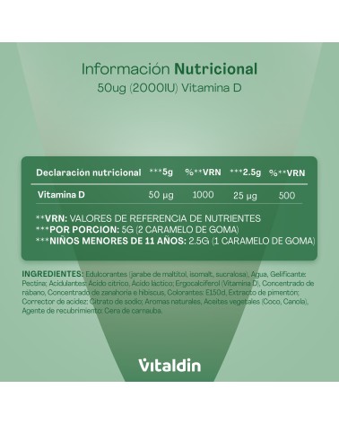 Gominolas de Vitamina D 2000 UI | Huesos y Sistema Inmune