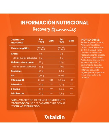Gominolas de BCAA naranja - Vitaldin