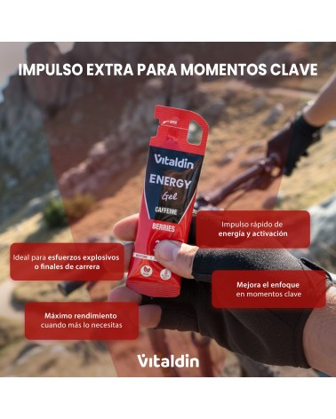 Energy Gel Cafeína Sabor Frutos Rojos – Caja 24 geles energéticos x 40 gr