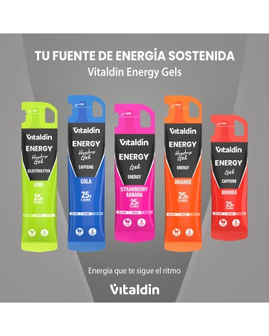 Gel energético sin Cafeína fresa y plátano - Vitaldin