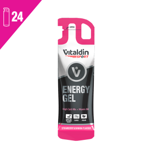 24 x Caffeine Free Strawberry & Banana Energy Gel - Vitaldin