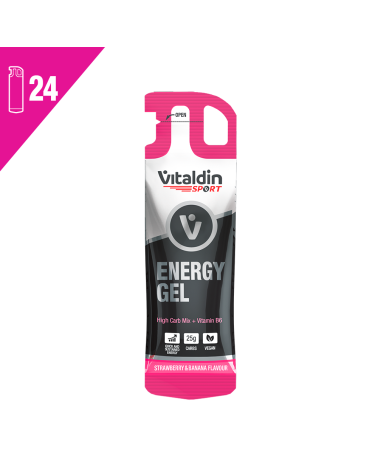 Gel energético sin Cafeína fresa y plátano - Vitaldin