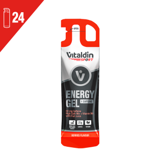 Energy Gel Cafeína Sabor Frutos Rojos – Caja 24 geles energéticos x 40 gr
