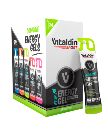 Hydro Energy Gel Electrolitos Sabor Lima – Caja 24 geles energéticos x 55 ml