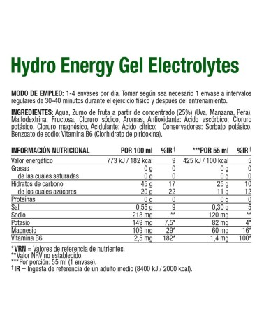Gel energético Hydro electrolitos lima - Vitaldin
