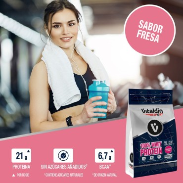 Proteína Whey fresa - Vitaldin
