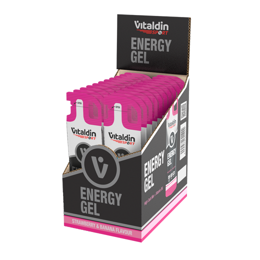 24 x Caffeine Free Strawberry & Banana Energy Gel - Vitaldin