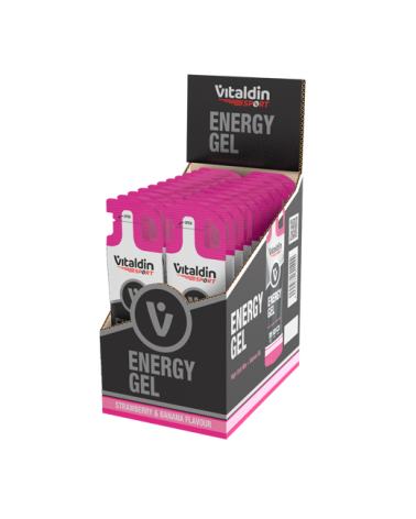 24 x Caffeine Free Strawberry & Banana Energy Gel - Vitaldin