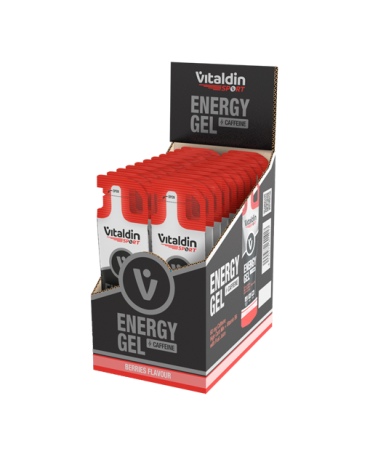 Energy Gel Cafeína Sabor Frutos Rojos – Caja 24 geles energéticos x 40 gr