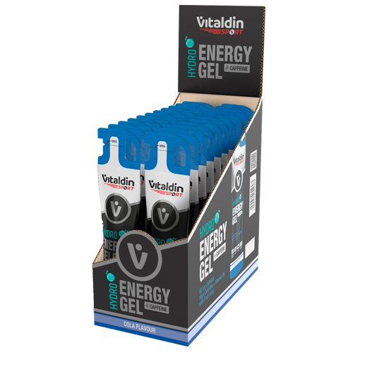 Hydro Energy Gel Cafeína Sabor Cola – Caja 24 geles energéticos x 55 ml