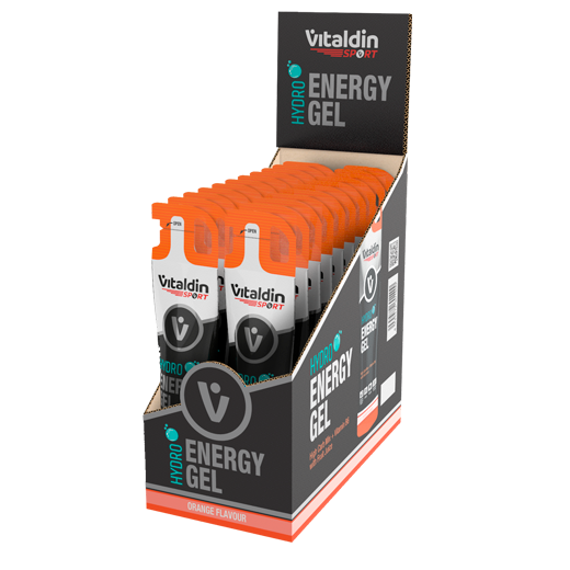 24 x Gel energético Hydro sin cafeína naranja