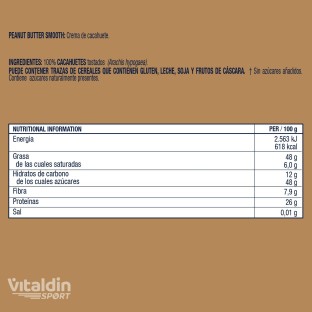 Pack 2 x 500gr 100% Natural Creamy Peanut Cream